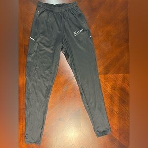 Nike Women's Black Track Pants with White Logo